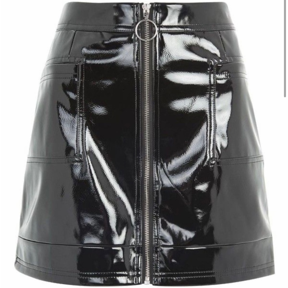 Top Shop Sexy Vegan Leather Skirt - Picture 3 of 7